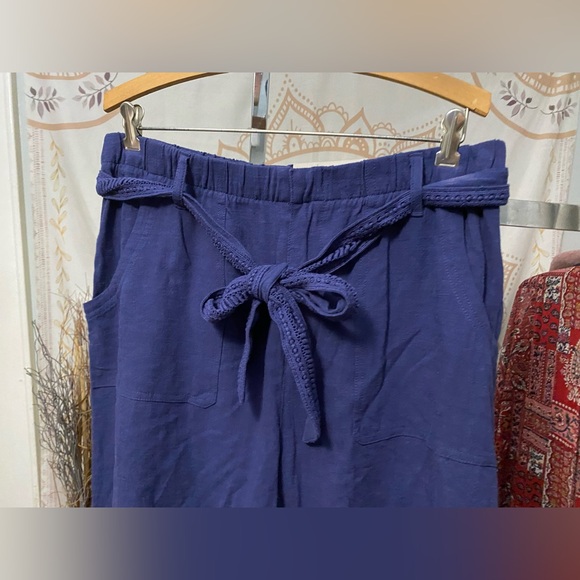 NWT Soft Surroundings Summer Breeze Solid Gauze Shorts M linen blend pockets - Picture 3 of 7